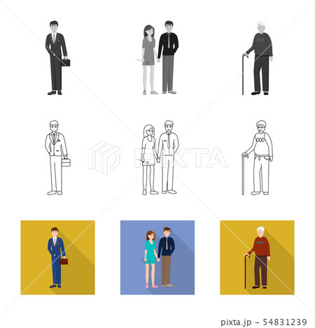 Vector illustration of character and avatar symbol. Set of character and portrait stock symbol for Vector illustration of character and avatar symbol. Set of character and portrait stock symbol for 54831239