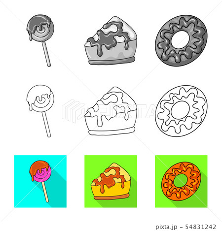 Vector illustration of confectionery and culinary logo. Set of confectionery and product vector icon Vector illustration of confectionery and culinary logo. Set of confectionery and product vector icon 54831242