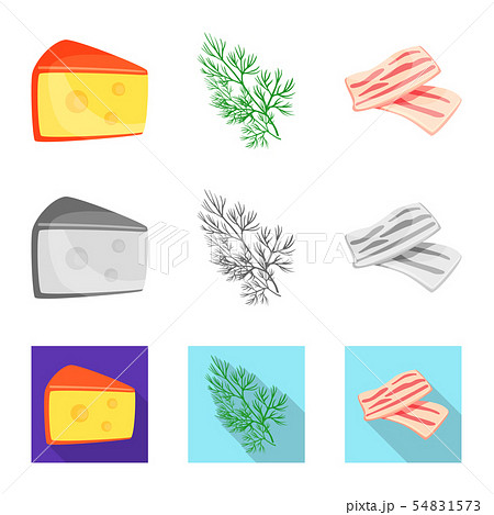 Isolated object of taste and product logo. Collection of taste and cooking stock symbol for web. Isolated object of taste and product logo. Collection of taste and cooking stock symbol for web. 54831573