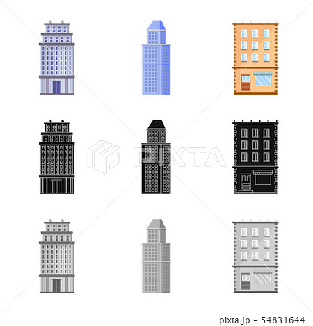 Isolated object of municipal and center symbol. Collection of municipal and estate vector icon for 54831644