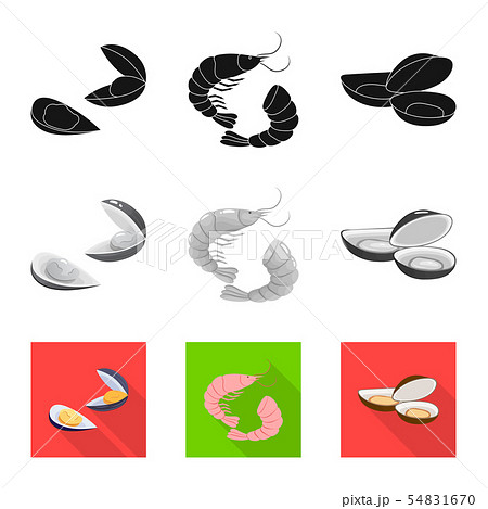 Vector illustration of fresh and restaurant symbol. Set of fresh and marine stock vector Vector illustration of fresh and restaurant symbol. Set of fresh and marine stock vector 54831670