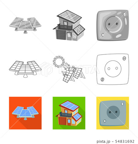 Vector design of innovation and technology symbol. Set of innovation and nature stock symbol for web Vector design of innovation and technology symbol. Set of innovation and nature stock symbol for web 54831692
