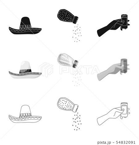 Vector design of cafe and Latin logo. Set of cafe and national stock vector illustration. 54832091