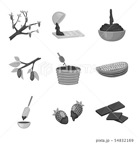 Isolated object of dessert and sweetness logo. Collection of dessert and product stock vector 54832169