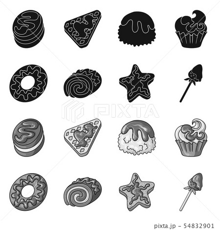 Vector illustration of confectionery and culinary logo. Set of confectionery and product vector icon Vector illustration of confectionery and culinary logo. Set of confectionery and product vector icon 54832901