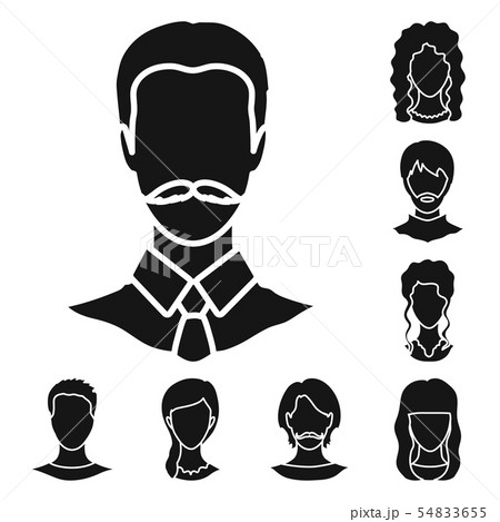 Vector design of character and profile symbol. Collection of character and dummy stock symbol for 54833655