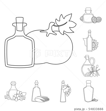 Isolated object of healthy and vegetable icon. Collection of healthy and organics vector icon for Isolated object of healthy and vegetable icon. Collection of healthy and organics vector icon for 54833666