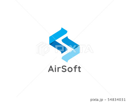 initial letter S logo. abstract air flow flight initial letter S logo. abstract air flow flight 54834031