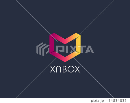 Abstract geometric letter M logo template with 54834035