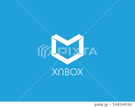 Abstract geometric letter M logo template with 54834036