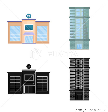 Vector design of municipal and center symbol. Set of municipal and estate vector icon for stock. Vector design of municipal and center symbol. Set of municipal and estate vector icon for stock. 54834365