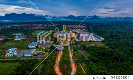 Aerial view Laos immigration, Thailand Laos border Aerial view Laos immigration, Thailand Laos border 54834804
