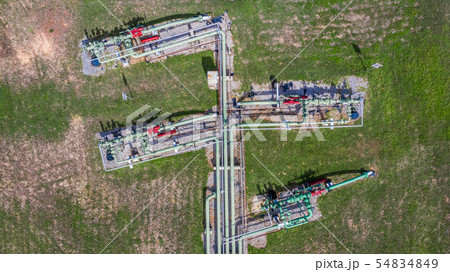 Aerial top view natural gas pipeline, gas 54834849