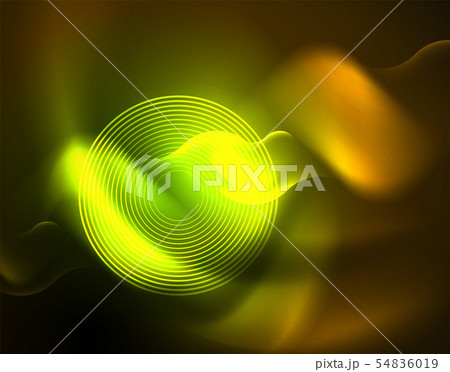 Shiny neon geometric waves template 54836019