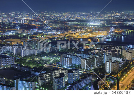 大阪・都市風景・大阪港（南港）・夜景 54836487