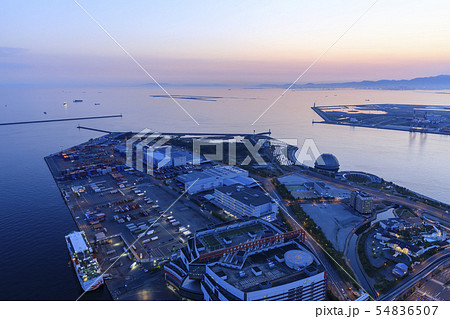 大阪・都市風景・大阪港（南港）・夕景 54836507