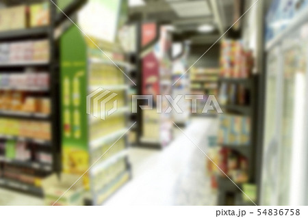 Empty supermarket blurry for background 54836758
