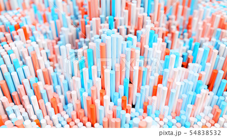 The background of the multi-colored cylinders is chaotic 54838532