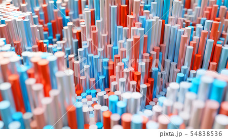 The background of the multi-colored cylinders is chaotic 54838536