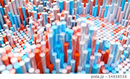 The background of the multi-colored cylinders is chaotic 54838538