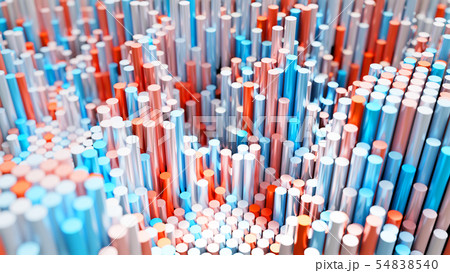 The background of the multi-colored cylinders is chaotic 54838540