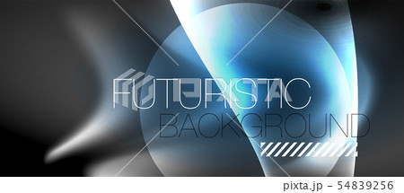 Glossy glowing neon light wave background 54839256