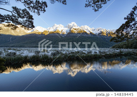 Mirror Lakes,South Island,New Zealand 54839445