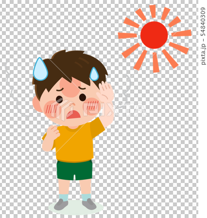 男孩中暑我程度例證 54840309