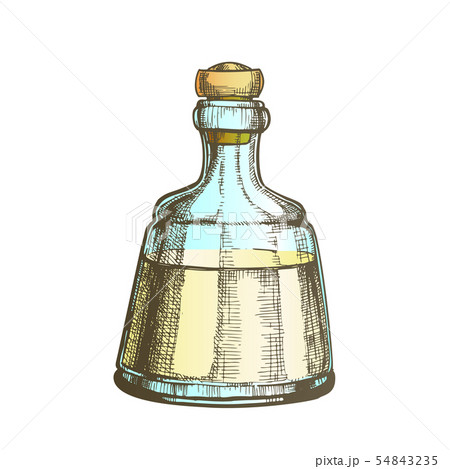 Color Decorative Crystal Carafe Tequila Drink Vector 54843235