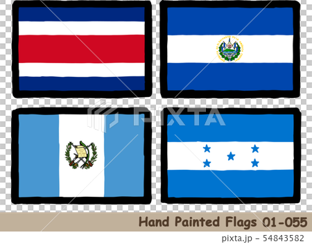 Hand-drawn flag icon, Costa Rica flag, El Salvador flag, Guatemala flag, Honduras flag 54843582