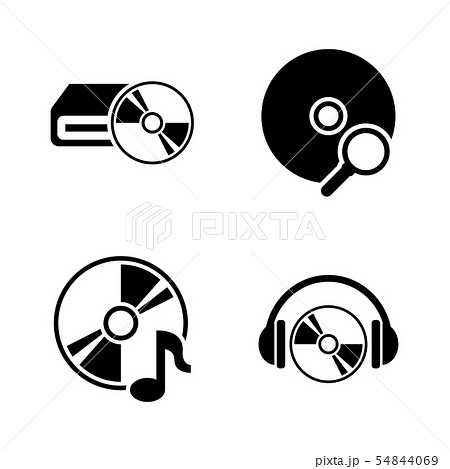 Musical Compact Disk. Simple Related Vector Icons Musical Compact Disk. Simple Related Vector Icons 54844069