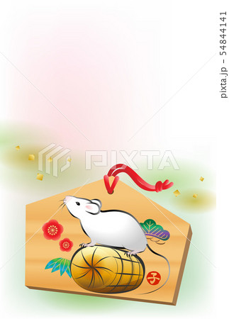 年賀状ねずみ絵馬 文字なしのイラスト素材 年賀状ねずみ絵馬 文字なしのイラスト素材