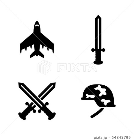 Military Weapons. Simple Related Vector Icons 54845799