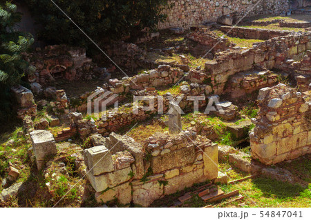 closeup of ancient greek ruins 54847041