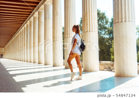 closeup of ancient greek ruins 54847134