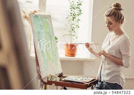 young active ambitious girl has joined an art club 54847322