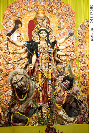 KOLKATA, INDIA Potrait Of Goddess Durga idol KOLKATA, INDIA Potrait Of Goddess Durga idol 54847699