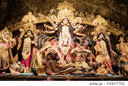 KOLKATA, INDIA Potrait Of Goddess Durga idol KOLKATA, INDIA Potrait Of Goddess Durga idol 54847702