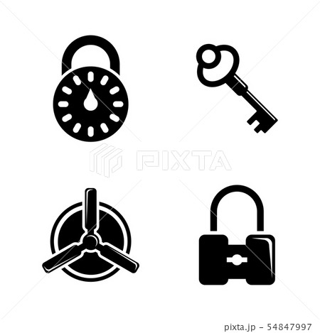 Keys and lock. Simple Related Vector Icons 54847997