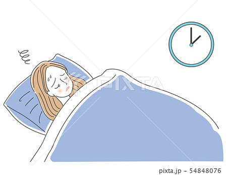 女性 不眠症 イラスト 眠れないのイラスト素材