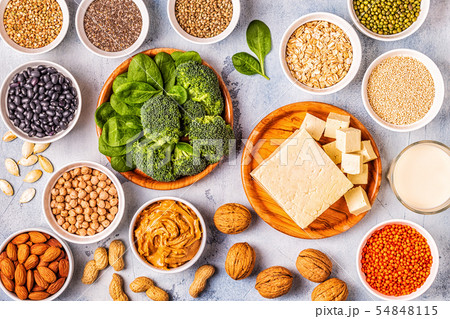 Healthy diet vegan food, veggie protein sources. Healthy diet vegan food, veggie protein sources. 54848115