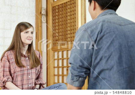 カップル 茶道 伝統 54848810