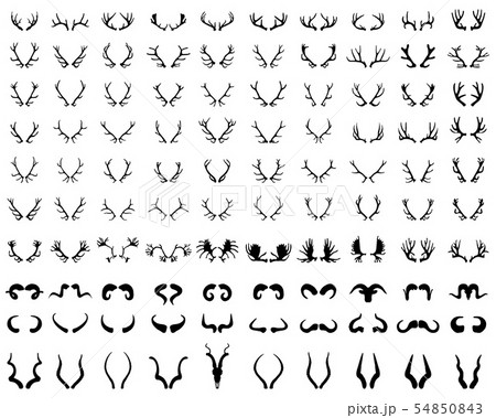 Black silhouettes of different horns Black silhouettes of different horns 54850843