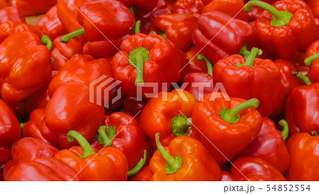Red bell peppers at grocery store 54852554