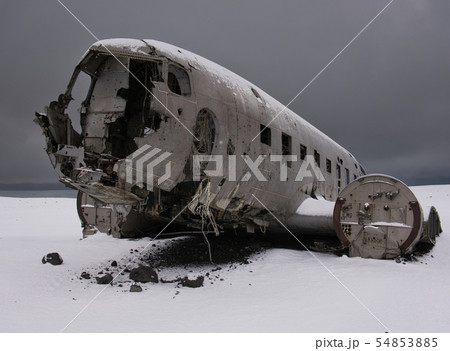 Aircraft in Iceland photographed from the front Aircraft in Iceland photographed from the front 54853885