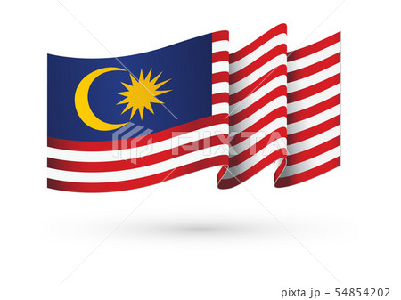 Illustration of Flag of Malaysia waving. 54854202