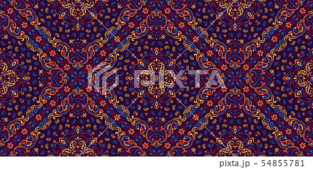 Seamless pattern based on ornament paisley Bandana Print. Vector ornament paisley Bandana Print 54855781