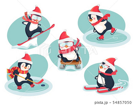 active penguins in winter concept active penguins in winter concept 54857050