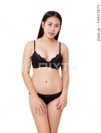 asian woman black bikini in studio 54857875
