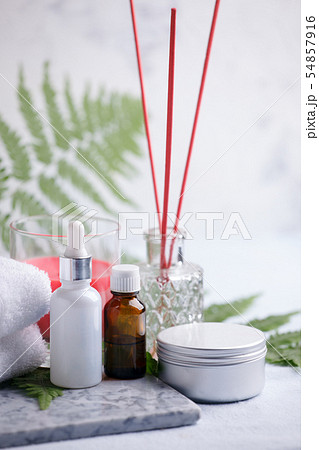 Beauty and fashion concept with spa set on marble 54857916